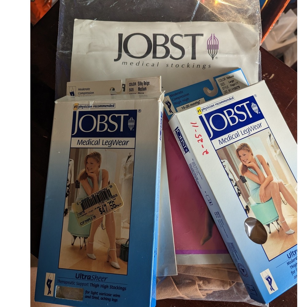 JOBST Medical UltraSheer Compression Stocking, Thigh High, (3) pair
